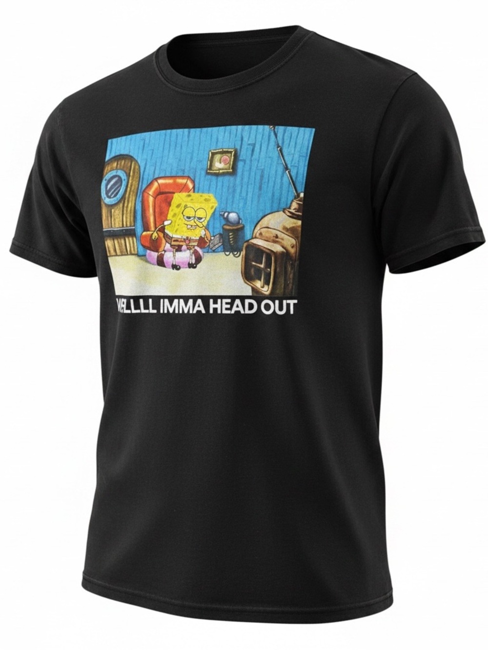 SpongeBob SquarePants “Wellll Imma Head Out” Meme T-Shirt Size Medium NWOT